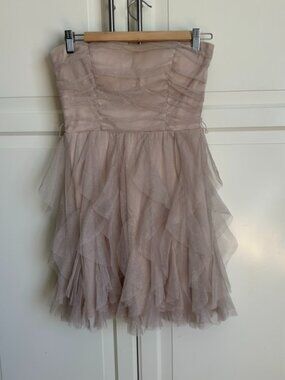 🌸✨ Vintage Le Château Strapless Cocktail Dress – Blush Pink – Size 7 (S) ✨🌸